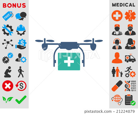 Medical Drone Shipment Icon Medical Drone Shipment Icon 21224879