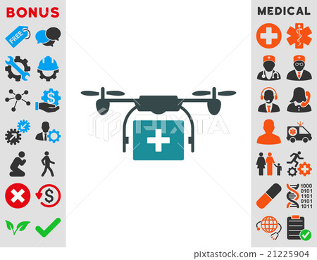 Medical Drone Shipment Icon Medical Drone Shipment Icon 21225904