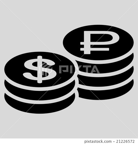 Rouble And Dollar Coins Icon Rouble And Dollar Coins Icon 21226572