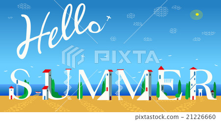 Inscription Hello summer. Vector Illustration 21226660