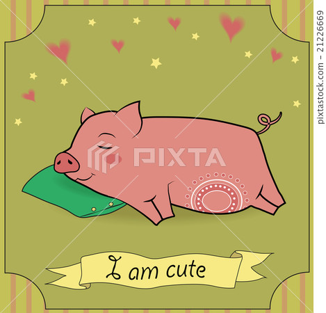 Cute Sleeping Pig Cute Sleeping Pig 21226669
