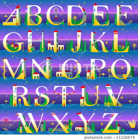 Summer Alphabet. Vector Illustration Summer Alphabet. Vector Illustration 21226674