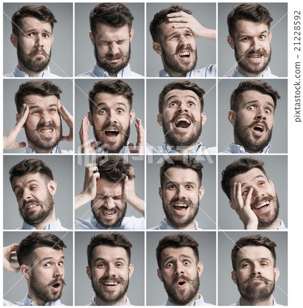 Set of young man's portraits with different Set of young man's portraits with different 21228592