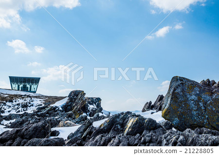 Cape Hinode（Otutake-cho），漂浮冰塊留在岩石中 21228805