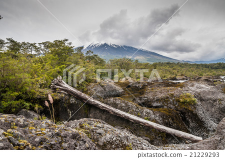Osorno vulcan in cloudy weather, Chile 21229293