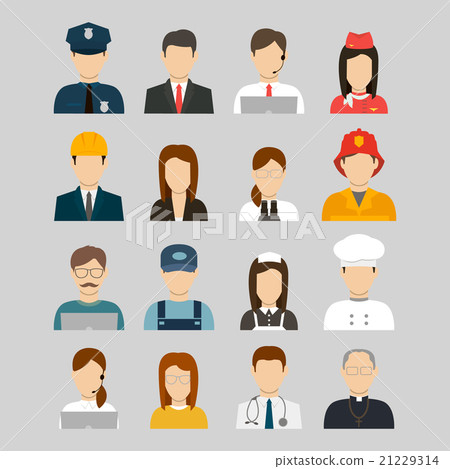 Professions Vector Flat Icons Professions Vector Flat Icons 21229314