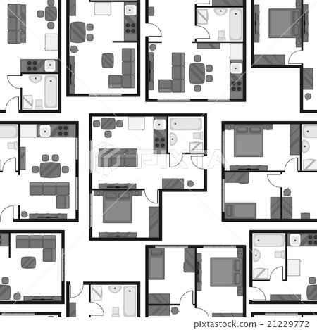 Seamless pattern with architectural projects of 21229772