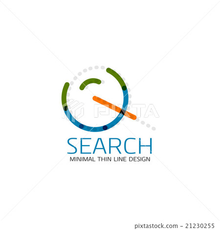 Vector thin line design logo magnifying glass Vector thin line design logo magnifying glass 21230255