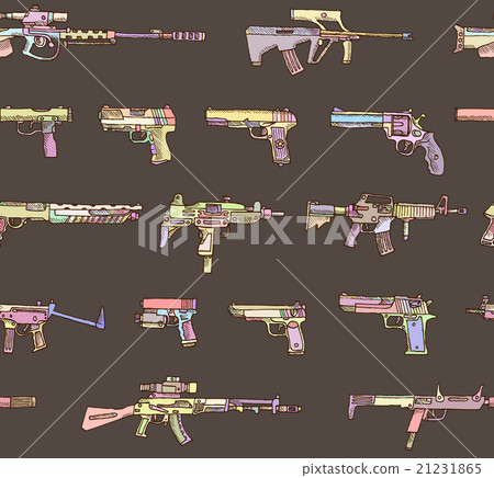 Seamless pattern with weapons in vector - Stock Illustration [21231865 ...