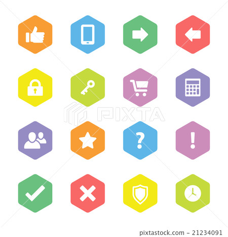 colorful flat computer and miscellaneous icon set colorful flat computer and miscellaneous icon set 21234091