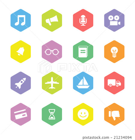 colorful flat transport and miscellaneous icon set colorful flat transport and miscellaneous icon set 21234094