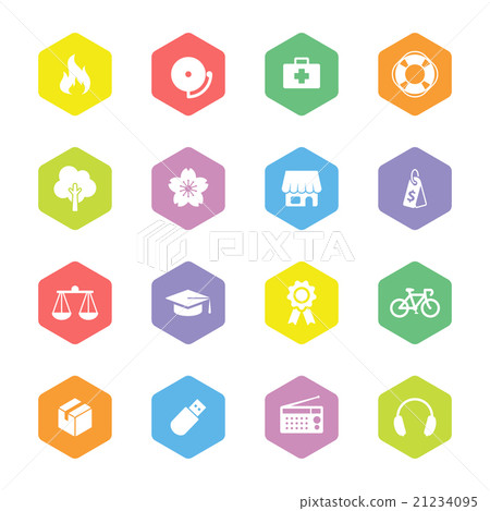 colorful flat safety and miscellaneous icon set colorful flat safety and miscellaneous icon set 21234095