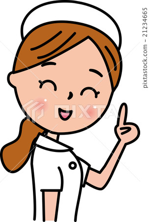 Female nurse pointing finger - Stock Illustration [21234665] - PIXTA