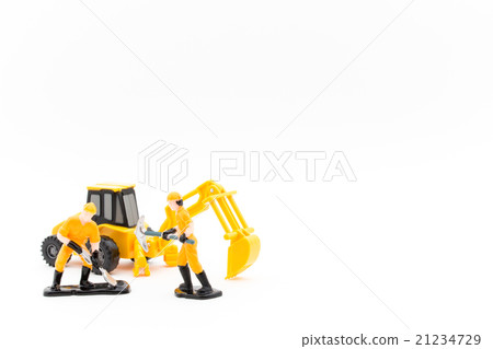 鏟車和工人:挖掘機和工人 鏟車和工人:挖掘機和工人 21234729