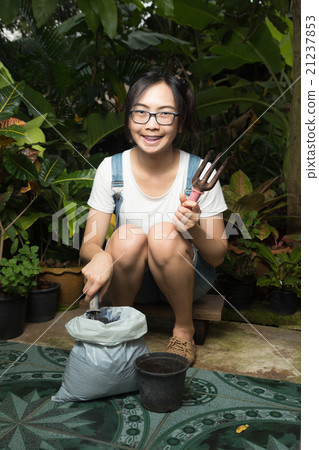 Woman natural tree in the garden at home. Woman natural tree in the garden at home. 21237853