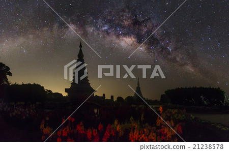 The clearly milky way over the temple, Thailand The clearly milky way over the temple, Thailand 21238578