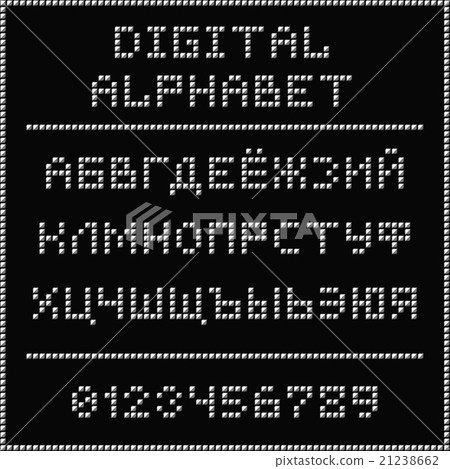 White digital cyrillic alphabet 21238662