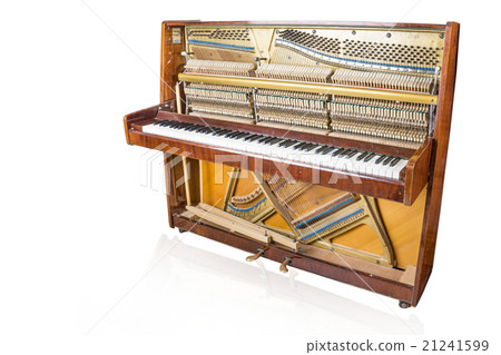 Opened piano isolated on white 21241599