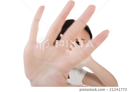 woman protect or hide her face 21241773