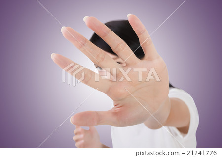 woman protect or hide her face woman protect or hide her face 21241776