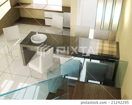 Modern luxury dining room interior in apartment Modern luxury dining room interior in apartment 21242295