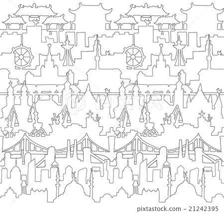 Skylines seamless pattern. Town. Isolated 21242395
