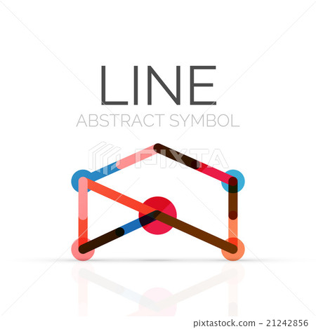 Linear abstract logo, connected multicolored 21242856