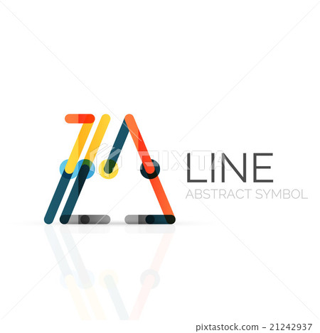 Linear abstract logo, connected multicolored Linear abstract logo, connected multicolored 21242937