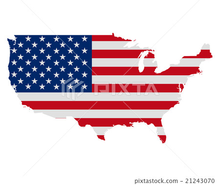 Map and flag of USA 21243070