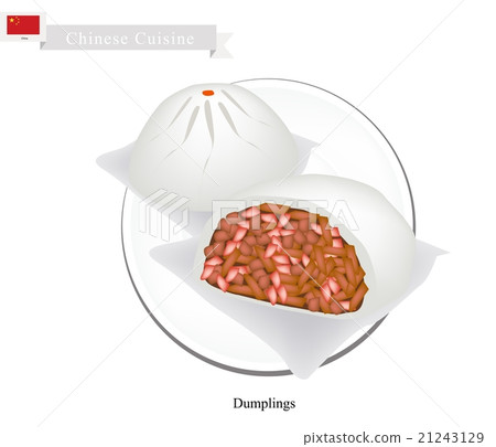 Dumpling, Chinese Steamed Bun and Marinated Pork Dumpling, Chinese Steamed Bun and Marinated Pork 21243129