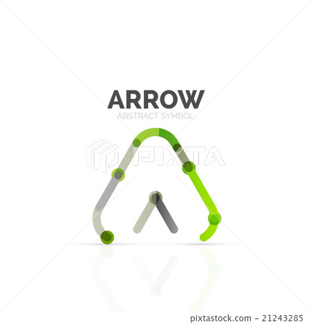Linear arrow abstract logo, connected multicolored 21243285