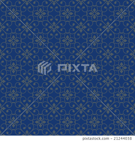 Blue Colors Flower and Plant Pattern Design.  21244038