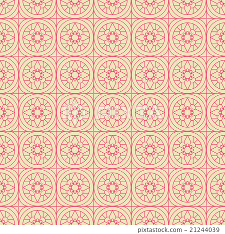 Beige and Pink Colors Round grid Pattern.  21244039