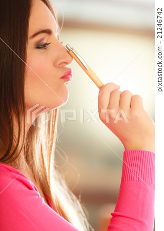 Girl student in college library Girl student in college library 21246742