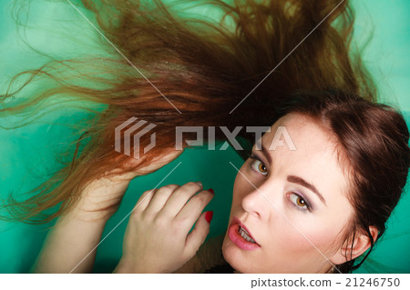 Portrait of sexy seductive woman in water. 21246750