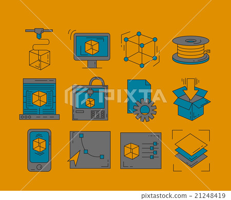 Icons set - vector icons in linear style - Stock Illustration [21248419 ...
