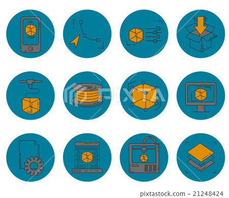 Icons set - vector icons in linear style - Stock Illustration [21248424 ...