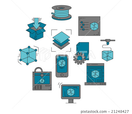 Icons set - vector icons in linear style - Stock Illustration [21248427 ...