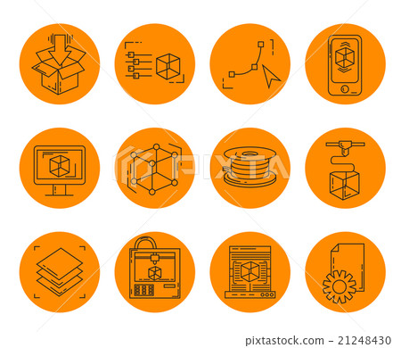 Icons set - vector icons in linear style - Stock Illustration [21248430 ...