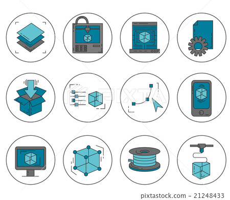Icons set - vector icons in linear style - Stock Illustration [21248433 ...