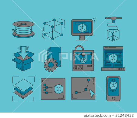 Icons set - vector icons in linear style - Stock Illustration [21248438 ...