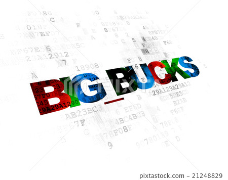 Business concept: Big bucks on Digital background 21248829