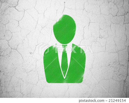 Finance concept: Business Man on wall background 21249154