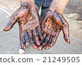 Oil stained hands dirty 21249505