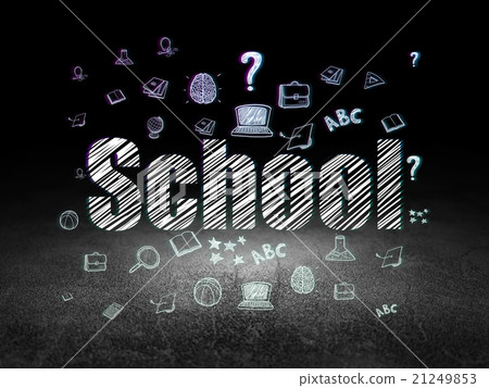 Studying concept: School in grunge dark room 21249853