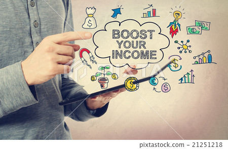 Boost Your Income concept with tablet computer 21251218