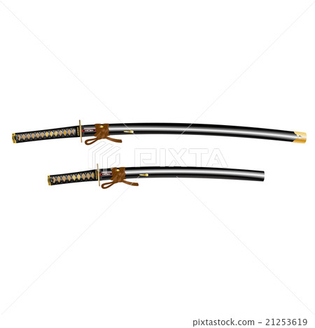 Japanese sword large and small scallion with blades Kamiki knot 21253619