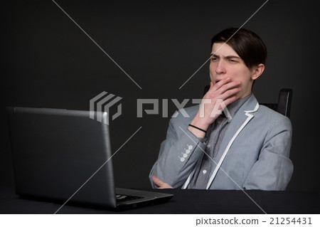 Yawning caucasian young man Yawning caucasian young man 21254431
