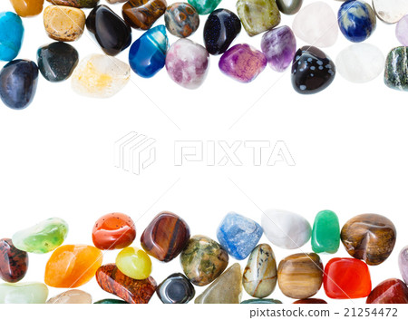 frame from natural mineral gemstones isolated 21254472