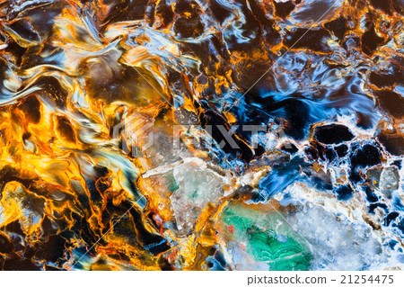 petersite (hawk's eye) with malachite gemstone 21254475